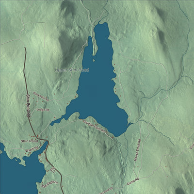 Terrain and local geography detail from the Mount Chase, Maine map