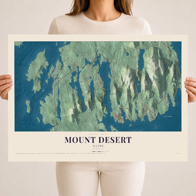 Mount Desert, Maine map print - 18 x 24 archival matte print