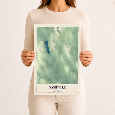Nashville, Maine map print - 12 x 18 archival matte print