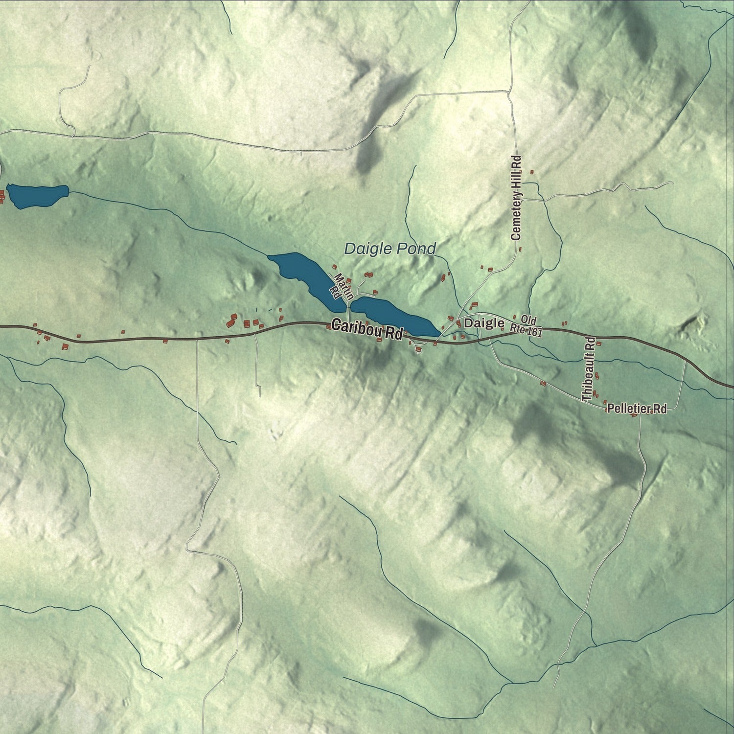 Street and neighborhood detail from the New Canada, Maine map