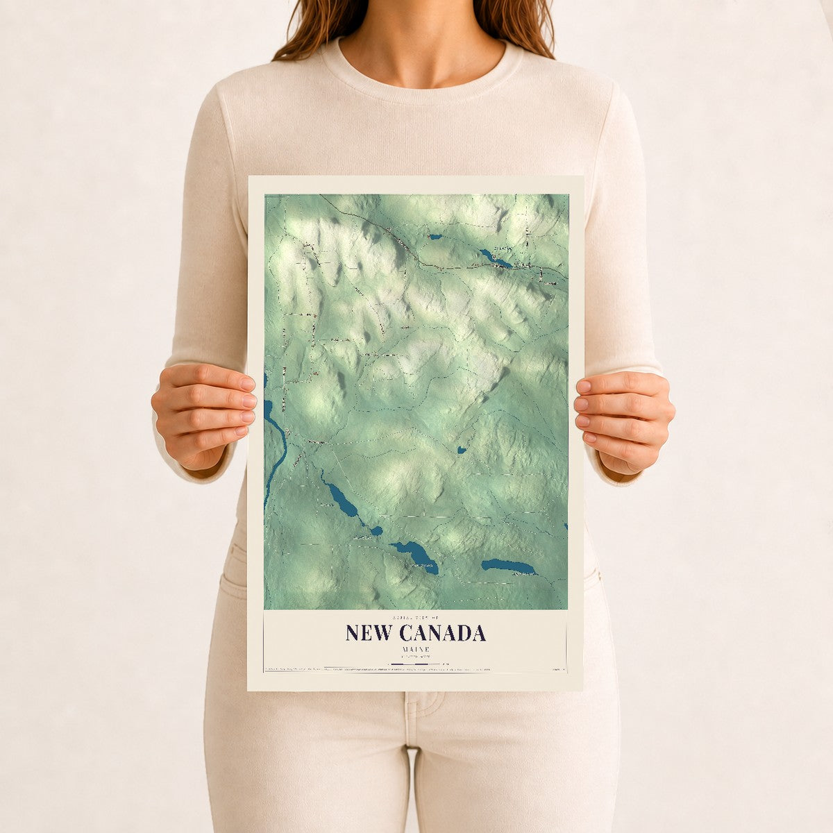 New Canada, Maine map print - 12 x 18 archival matte print