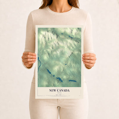New Canada, Maine map print - 12 x 18 archival matte print