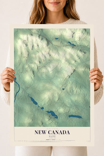 New Canada, Maine map print - 18 x 24 archival matte print