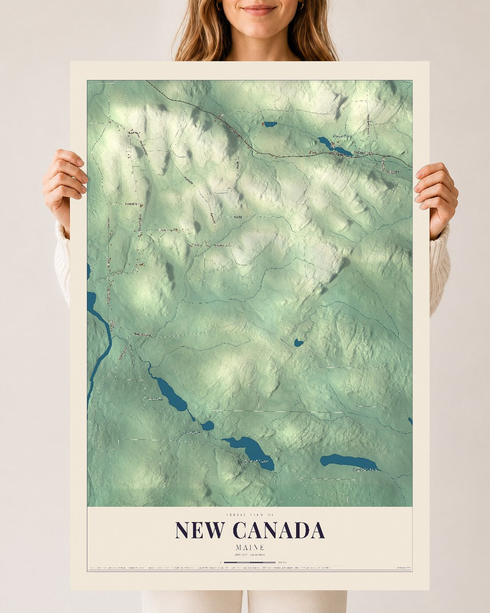 New Canada, Maine map print - 24 x 36 archival matte print