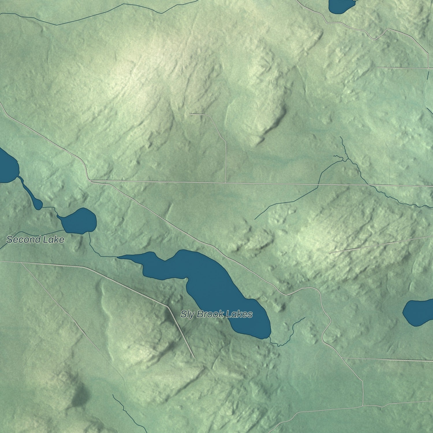 Terrain and local geography detail from the New Canada, Maine map
