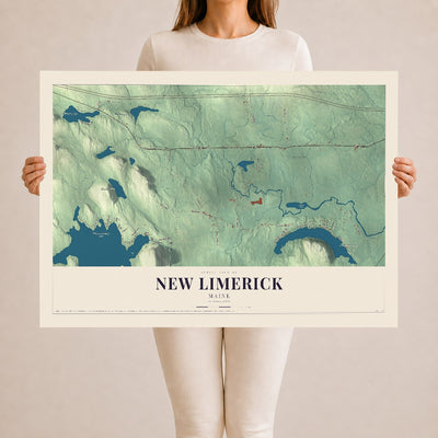 New Limerick, Maine map print - 24 x 36 archival matte print