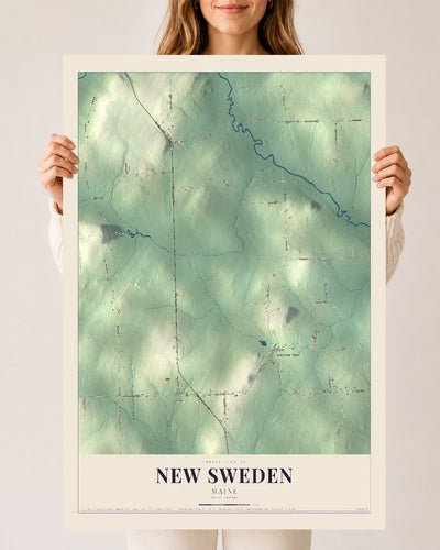 New Sweden, Maine map print - 24 x 36 archival matte print