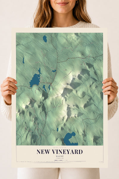 New Vineyard, Maine map print - 18 x 24 archival matte print