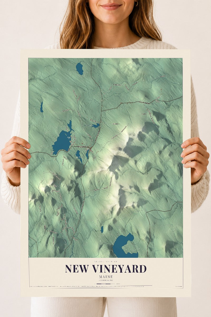 New Vineyard, Maine map print - 18 x 24 archival matte print