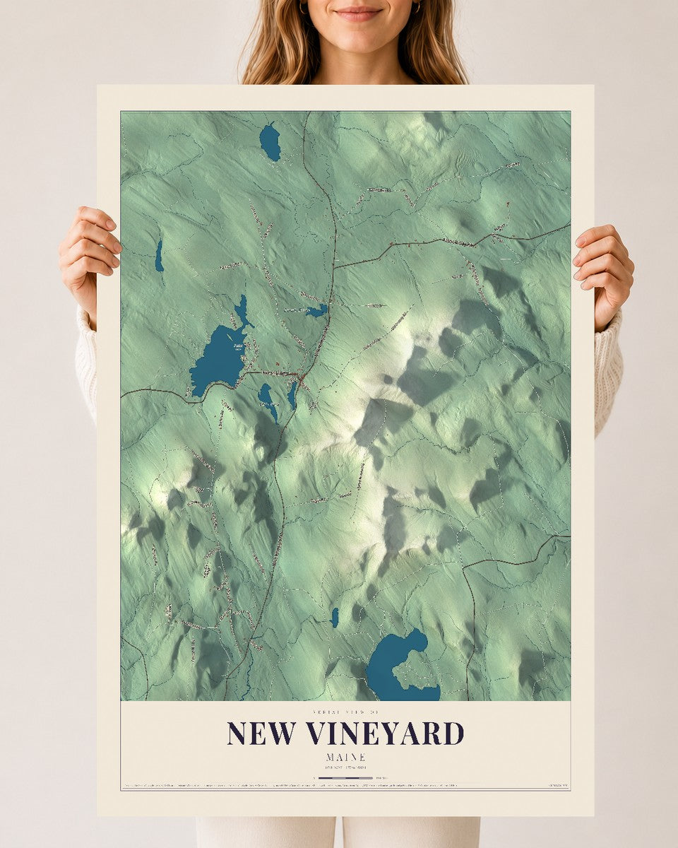 New Vineyard, Maine map print - 24 x 36 archival matte print