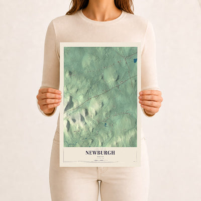 Newburgh, Maine map print - 12 x 18 archival matte print