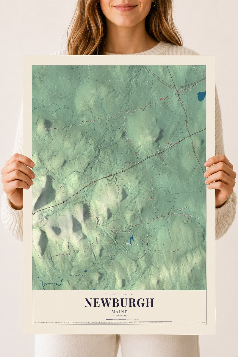 Newburgh, Maine map print - 18 x 24 archival matte print