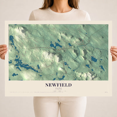 Newfield, Maine map print - 18 x 24 archival matte print