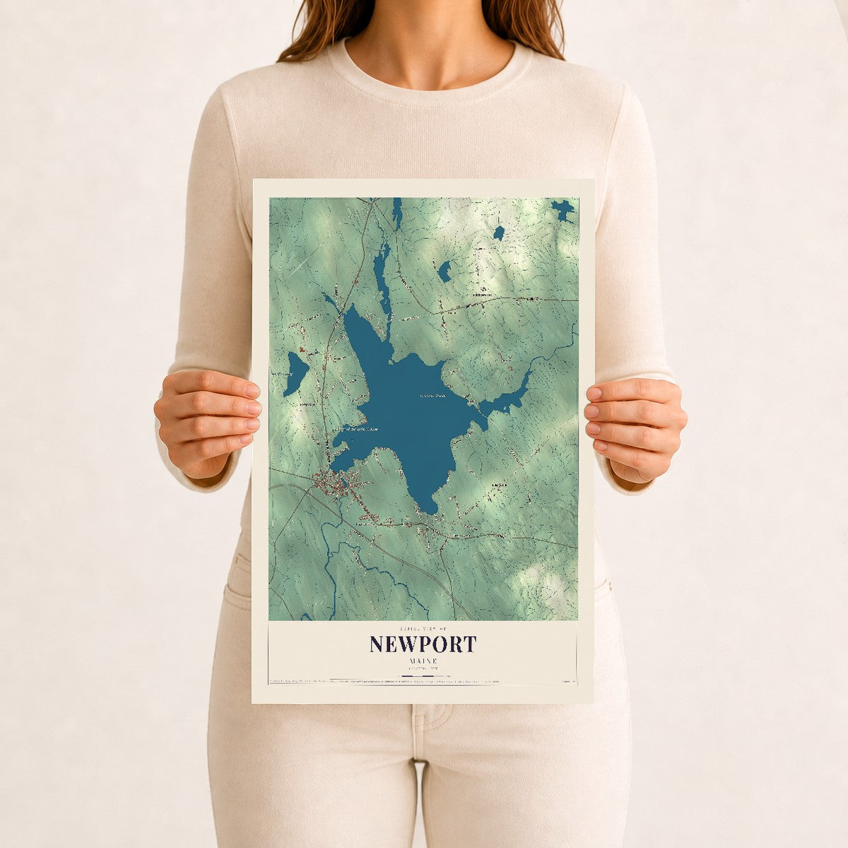 Newport, Maine map print - 12 x 18 archival matte print