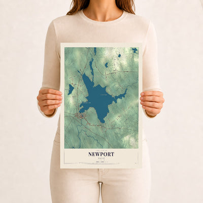 Newport, Maine map print - 12 x 18 archival matte print