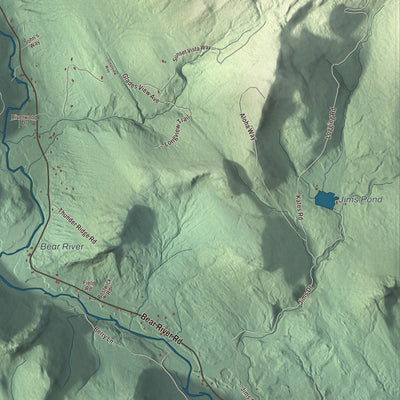 Terrain and local geography detail from the Newry, Maine map