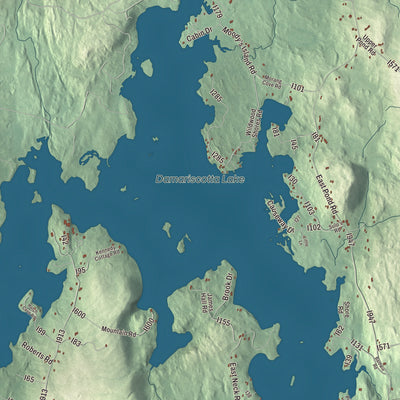 Terrain and local geography detail from the Nobleboro, Maine map