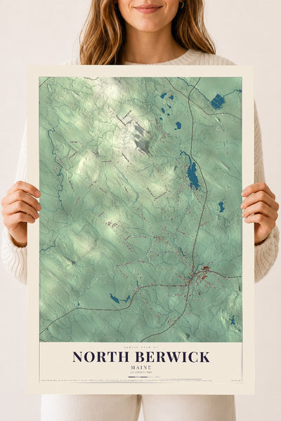North Berwick, Maine map print - 18 x 24 archival matte print