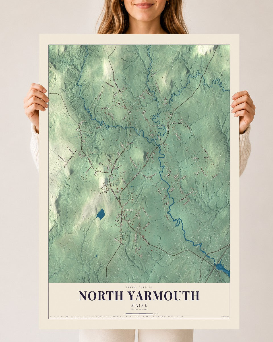 North Yarmouth, Maine map print - 24 x 36 archival matte print