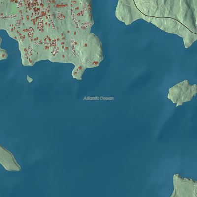 Terrain and local geography detail from the Northeast Harbor, Maine map