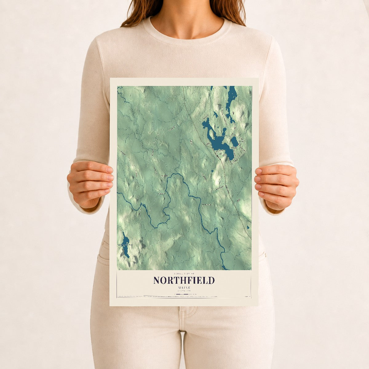 Northfield, Maine map print - 12 x 18 archival matte print
