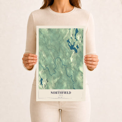 Northfield, Maine map print - 12 x 18 archival matte print