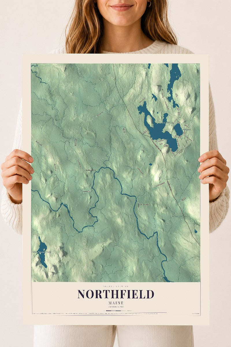 Northfield, Maine map print - 18 x 24 archival matte print