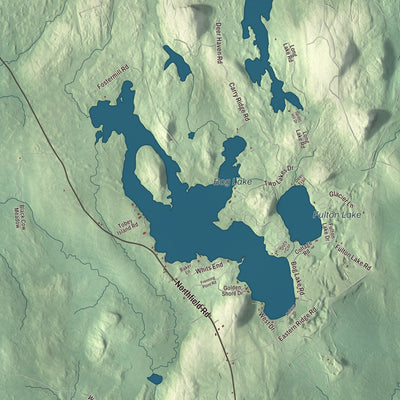 Terrain and local geography detail from the Northfield, Maine map
