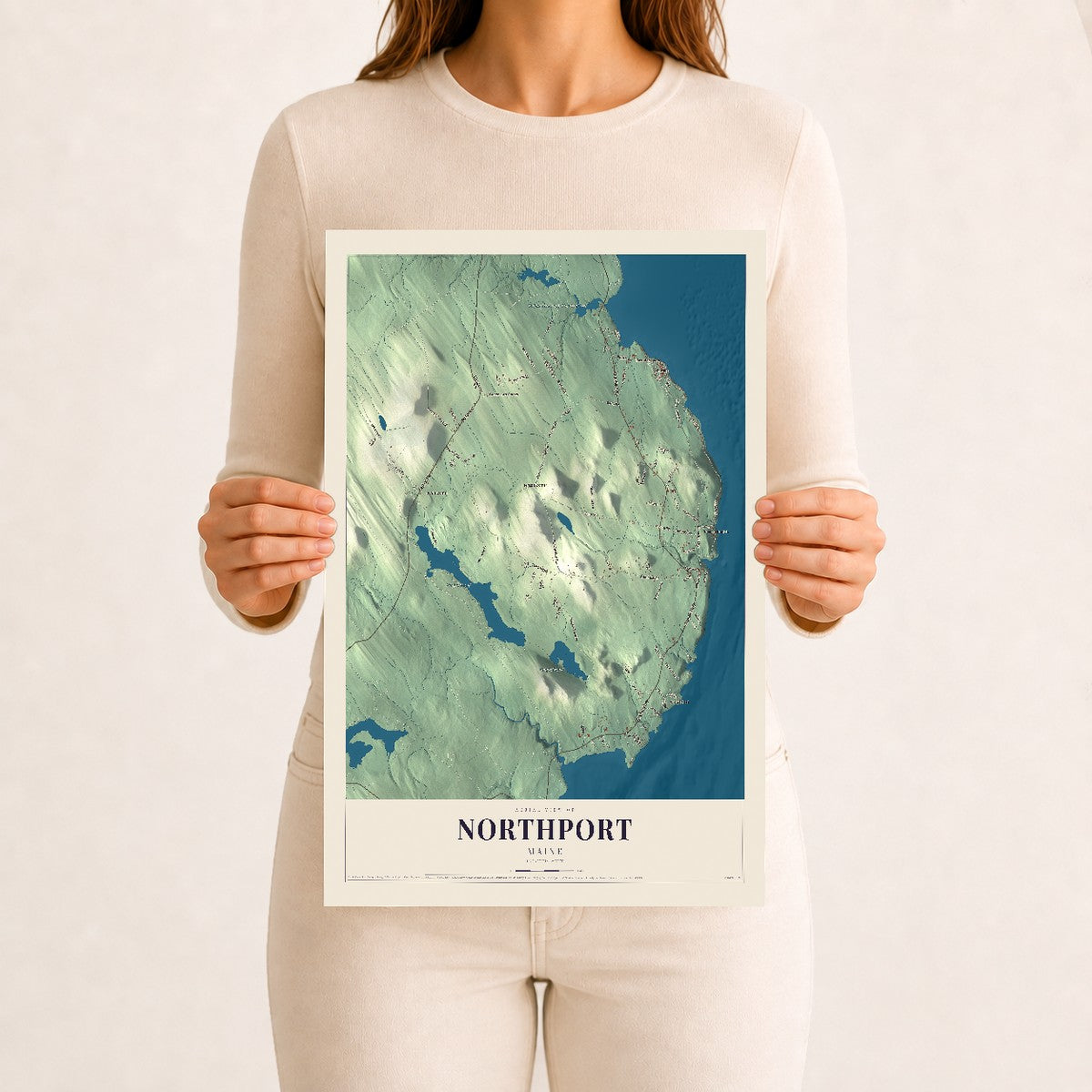 Northport, Maine map print - 12 x 18 archival matte print