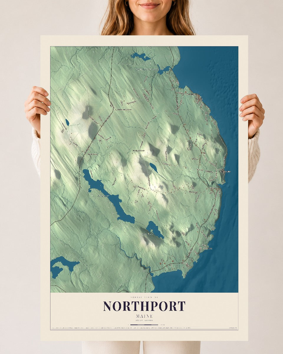 Northport, Maine map print - 24 x 36 archival matte print