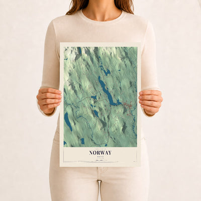 Norway, Maine map print - 12 x 18 archival matte print