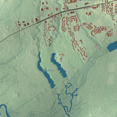 Terrain and local geography detail from the Oak Hill, Maine map