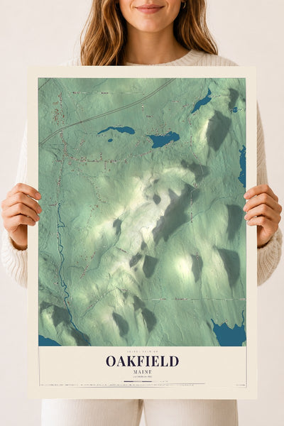 Oakfield, Maine map print - 18 x 24 archival matte print