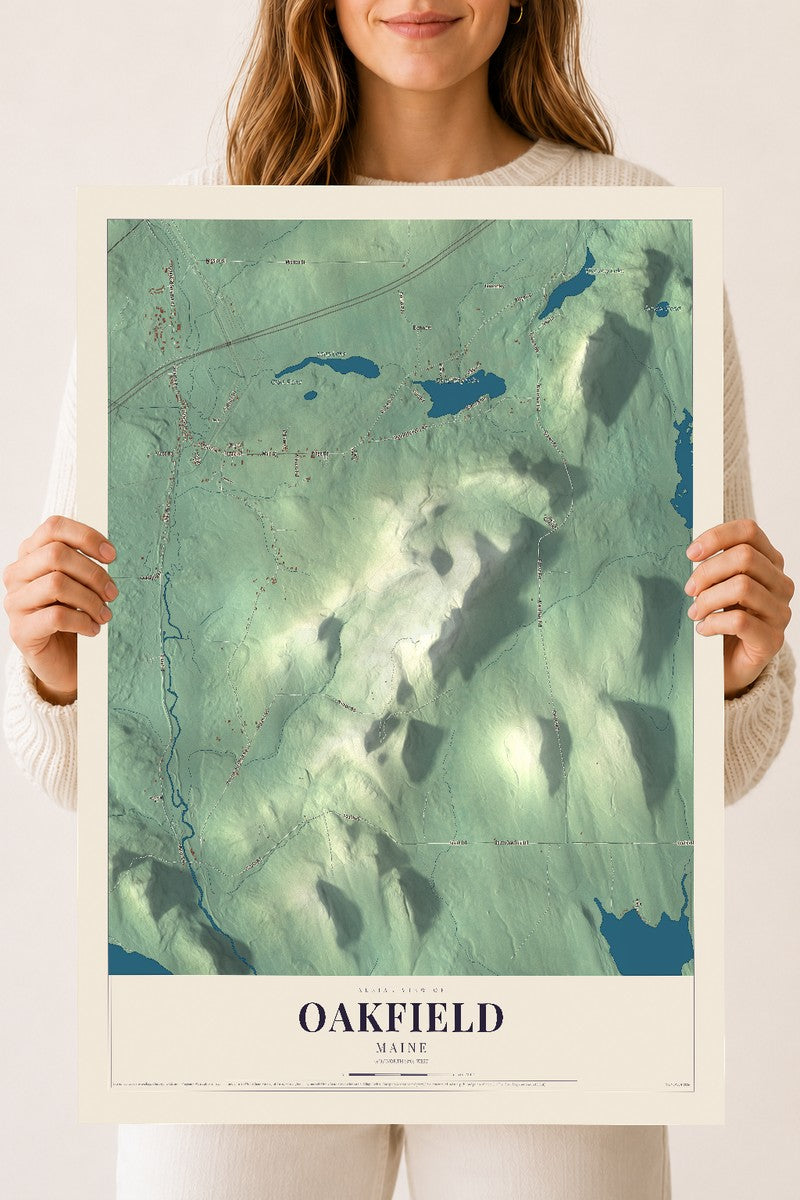 Oakfield, Maine map print - 18 x 24 archival matte print
