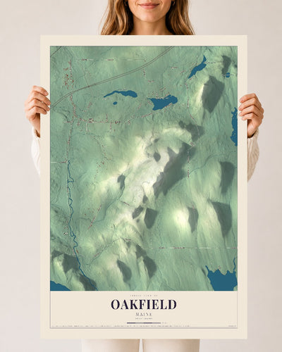 Oakfield, Maine map print - 24 x 36 archival matte print