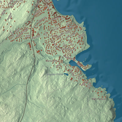 Street and neighborhood detail from the Ogunquit, Maine map