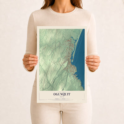 Ogunquit, Maine map print - 12 x 18 archival matte print