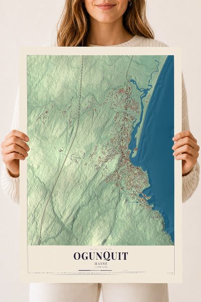 Ogunquit, Maine map print - 18 x 24 archival matte print