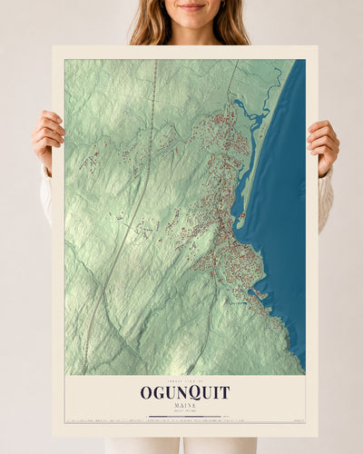 Ogunquit, Maine map print - 24 x 36 archival matte print