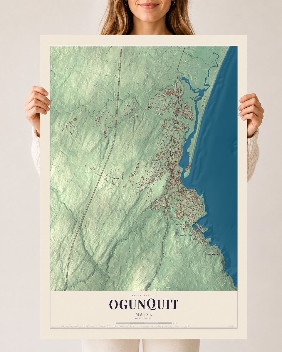 Ogunquit, Maine map print - 24 x 36 archival matte print