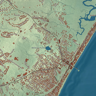 Terrain and local geography detail from the Old Orchard Beach, Maine map