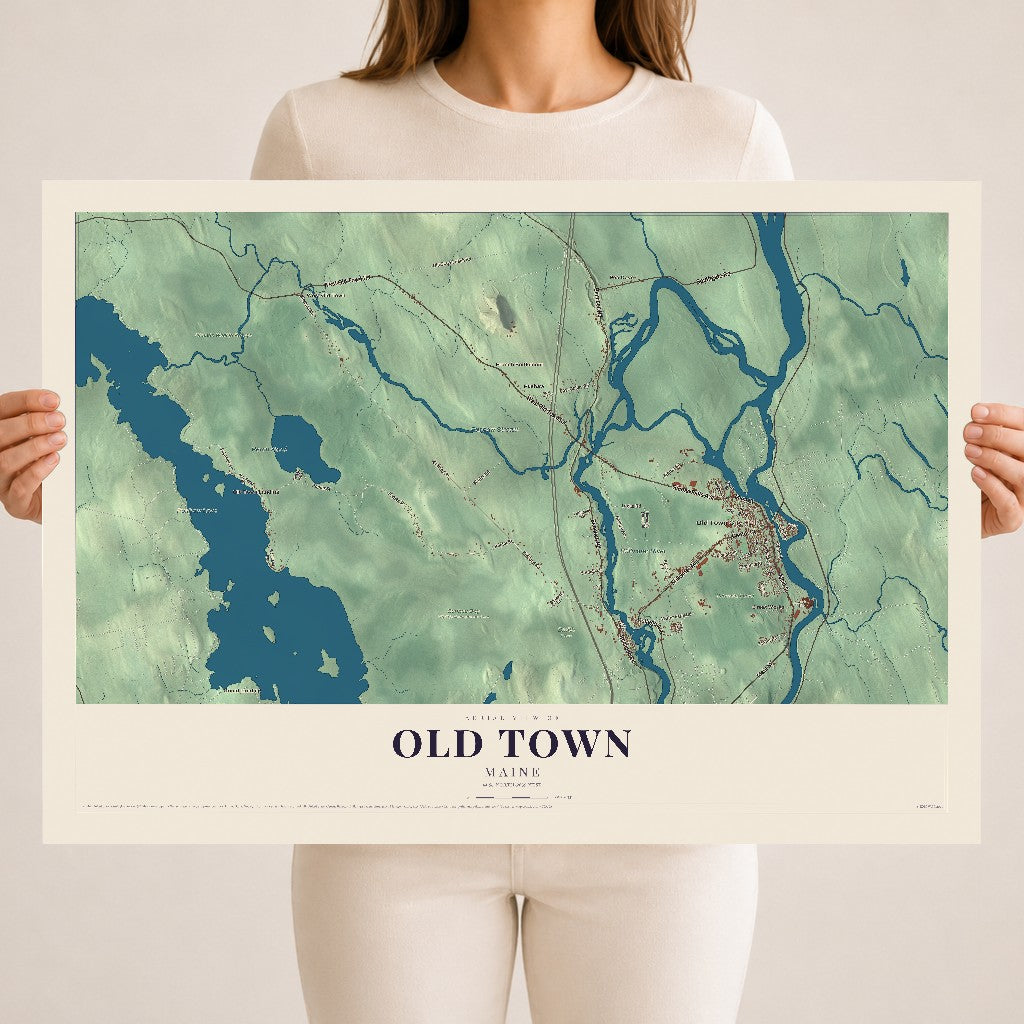 Old Town, Maine map print - 18 x 24 archival matte print