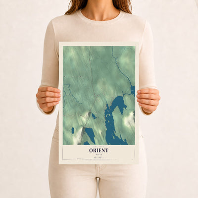Orient, Maine map print - 12 x 18 archival matte print