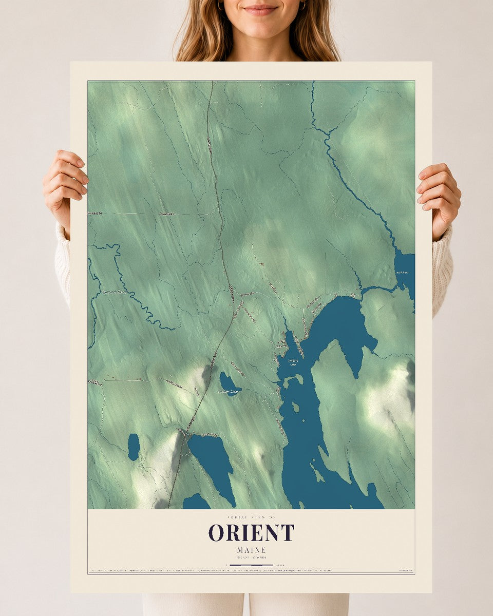 Orient, Maine map print - 24 x 36 archival matte print