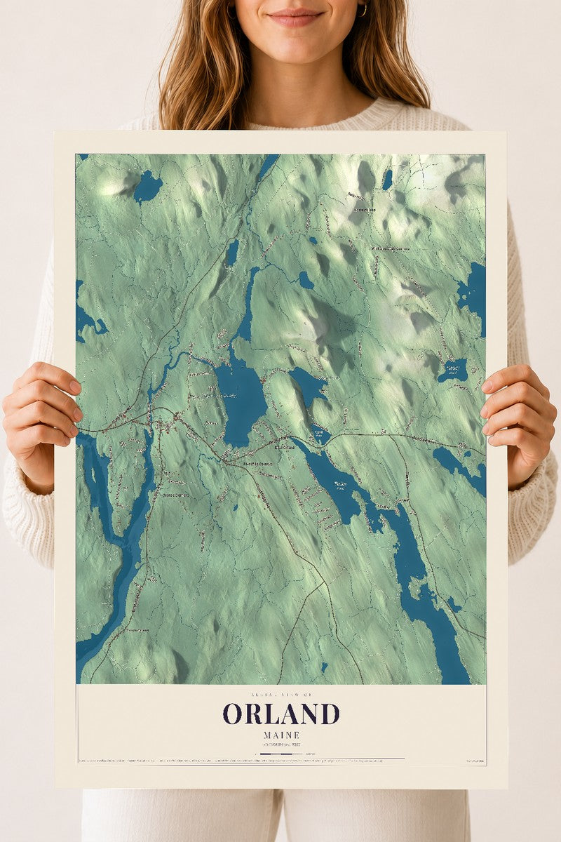 Orland, Maine map print - 18 x 24 archival matte print