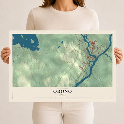Orono, Maine map print - 12 x 18 archival matte print