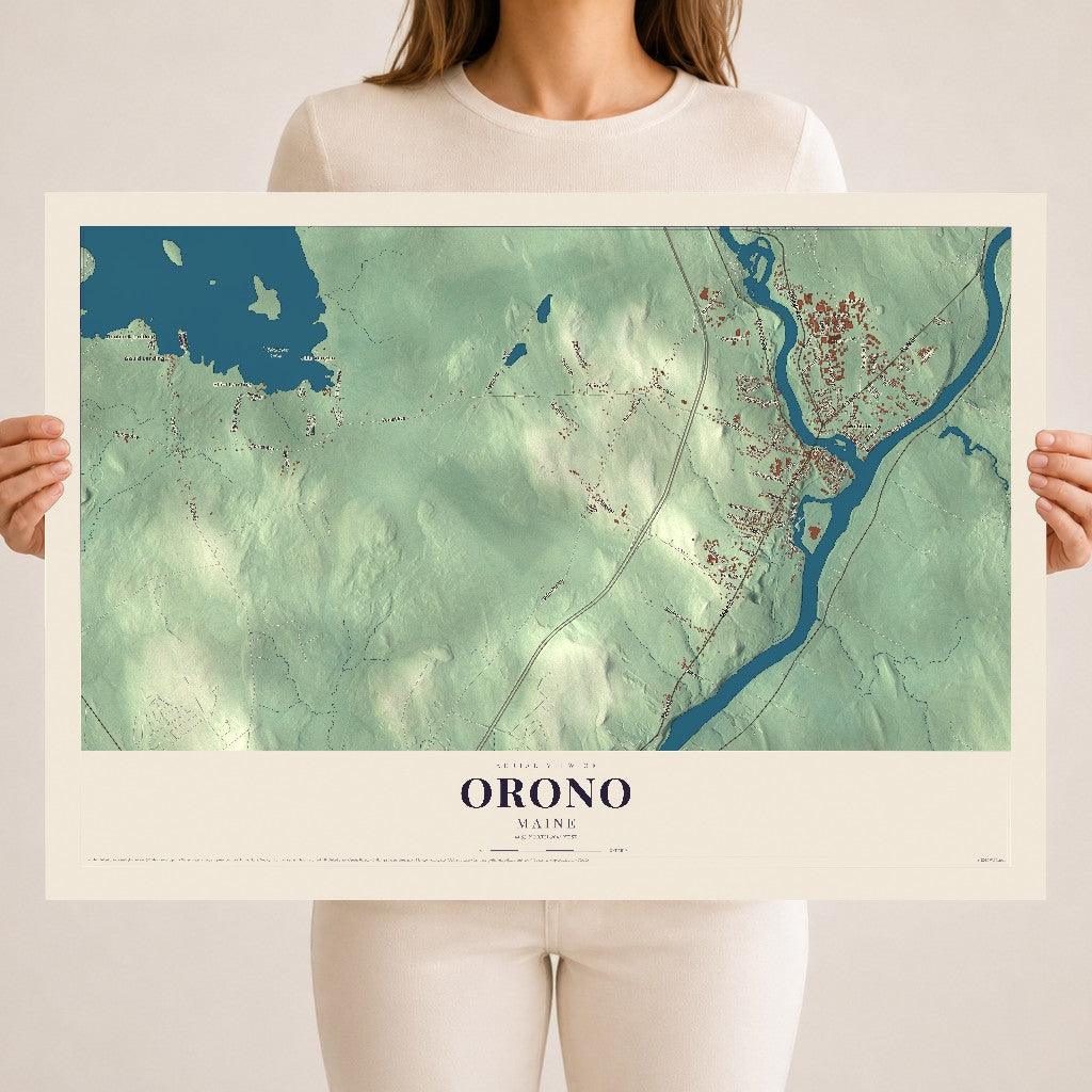 Orono, Maine map print - 18 x 24 archival matte print