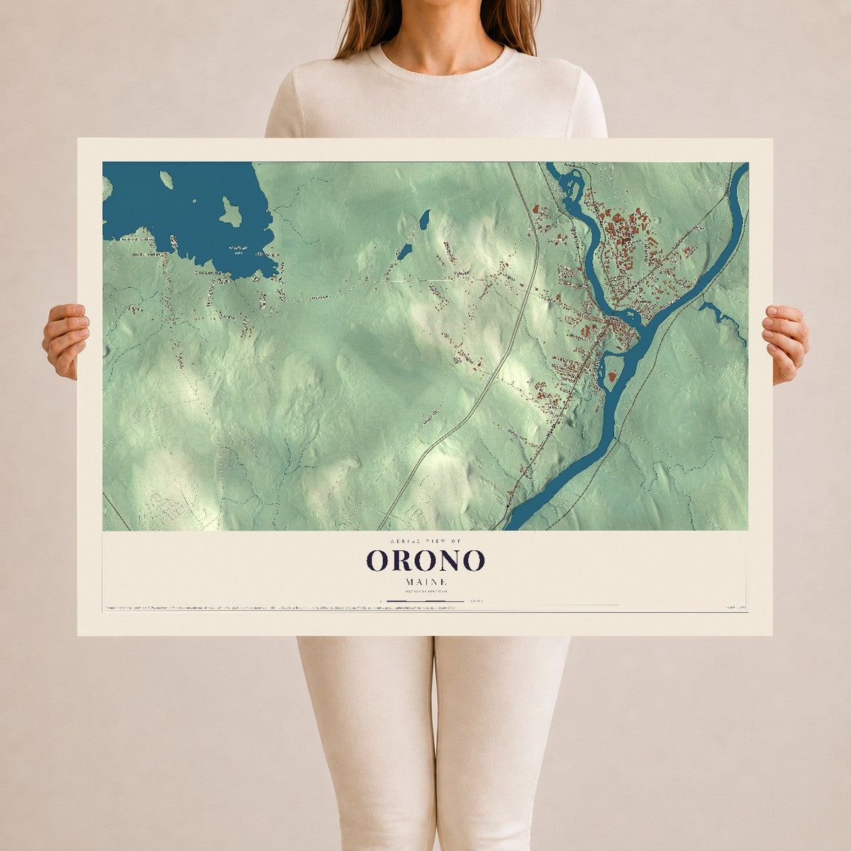 Orono, Maine map print - 24 x 36 archival matte print