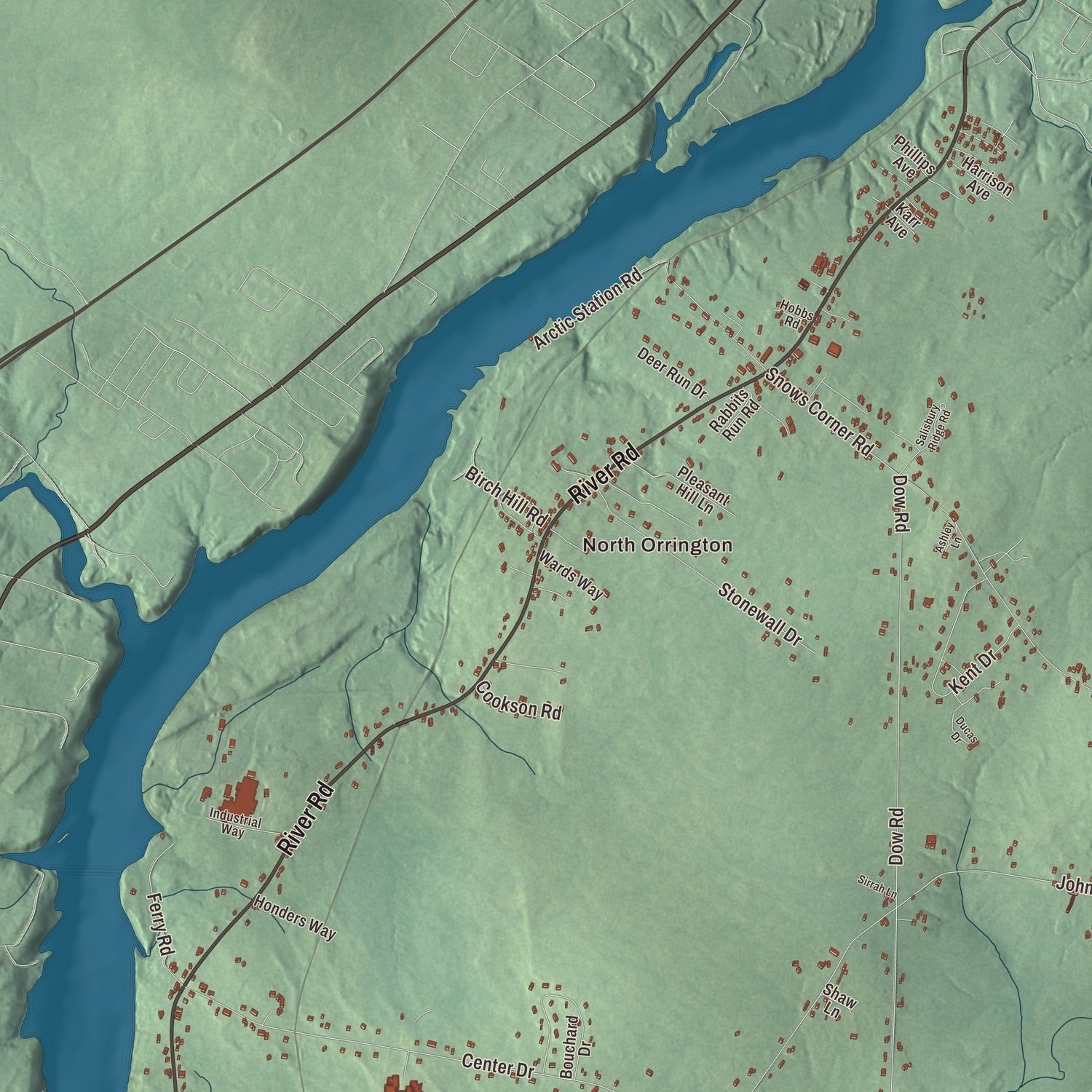 Street and neighborhood detail from the Orrington, Maine map
