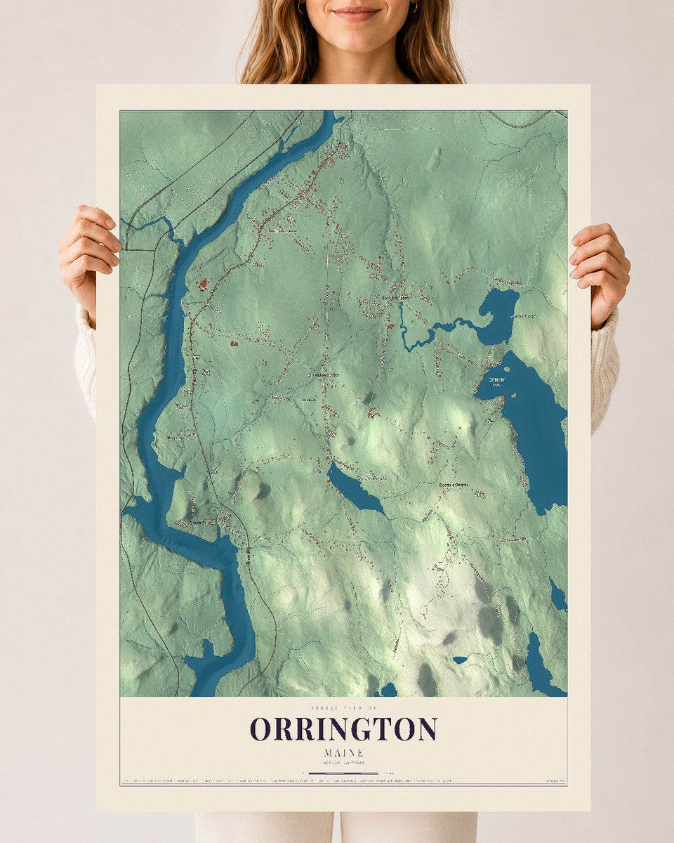 Orrington, Maine map print - 24 x 36 archival matte print